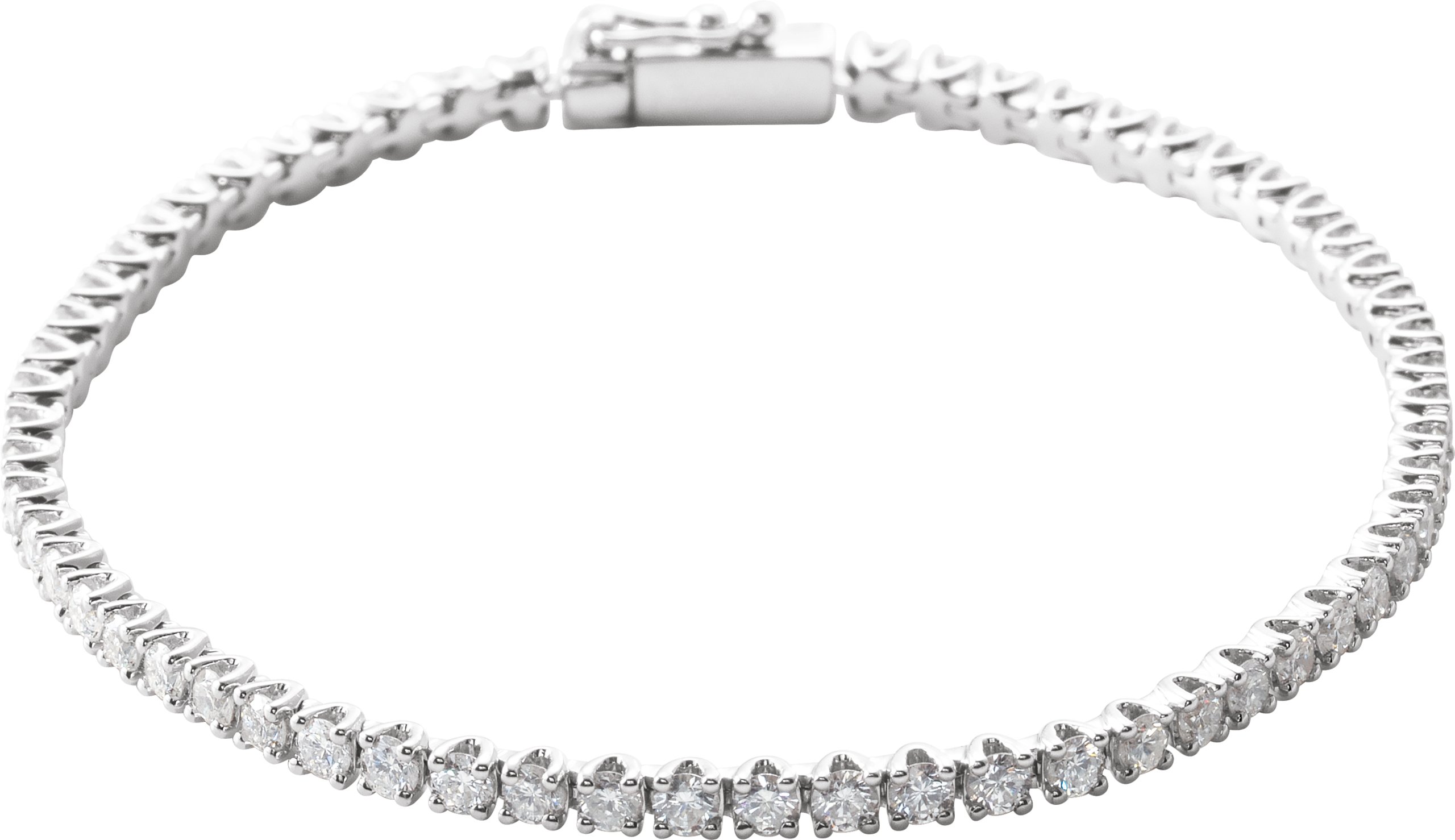 14K White 3 CTW Natural Diamond Line 7 inch Bracelet Ref 14998983