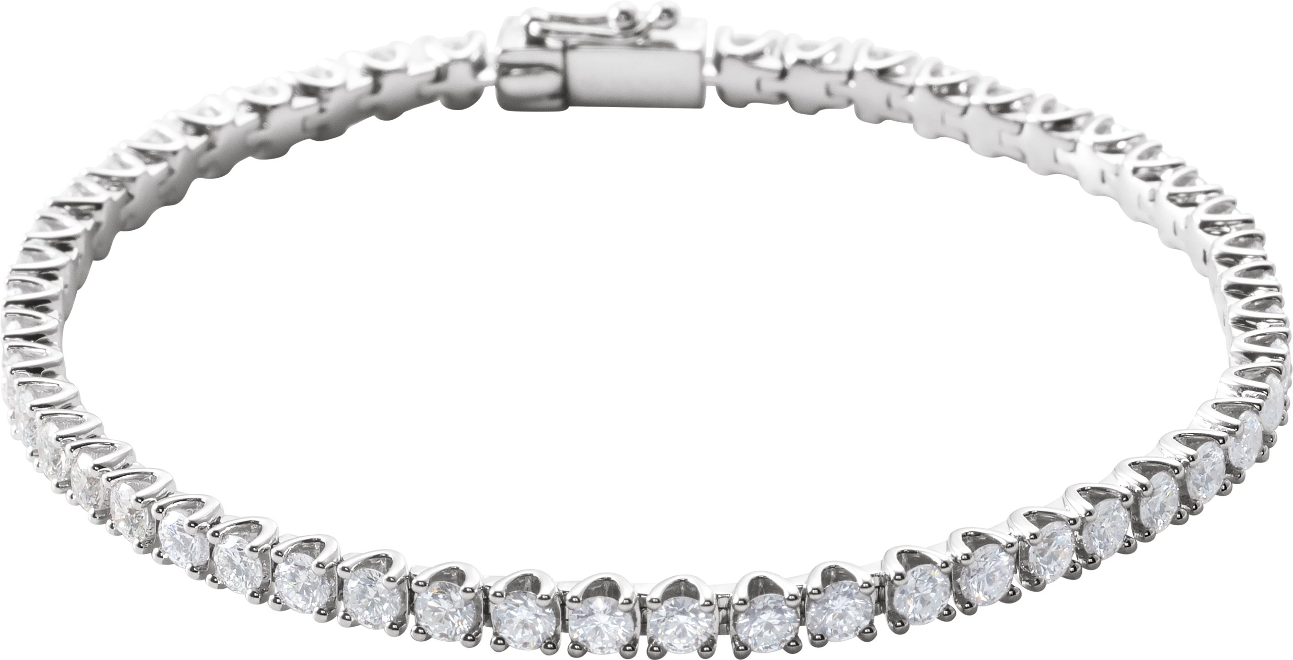 14K White 5 CTW Natural Diamond Line 7" Bracelet