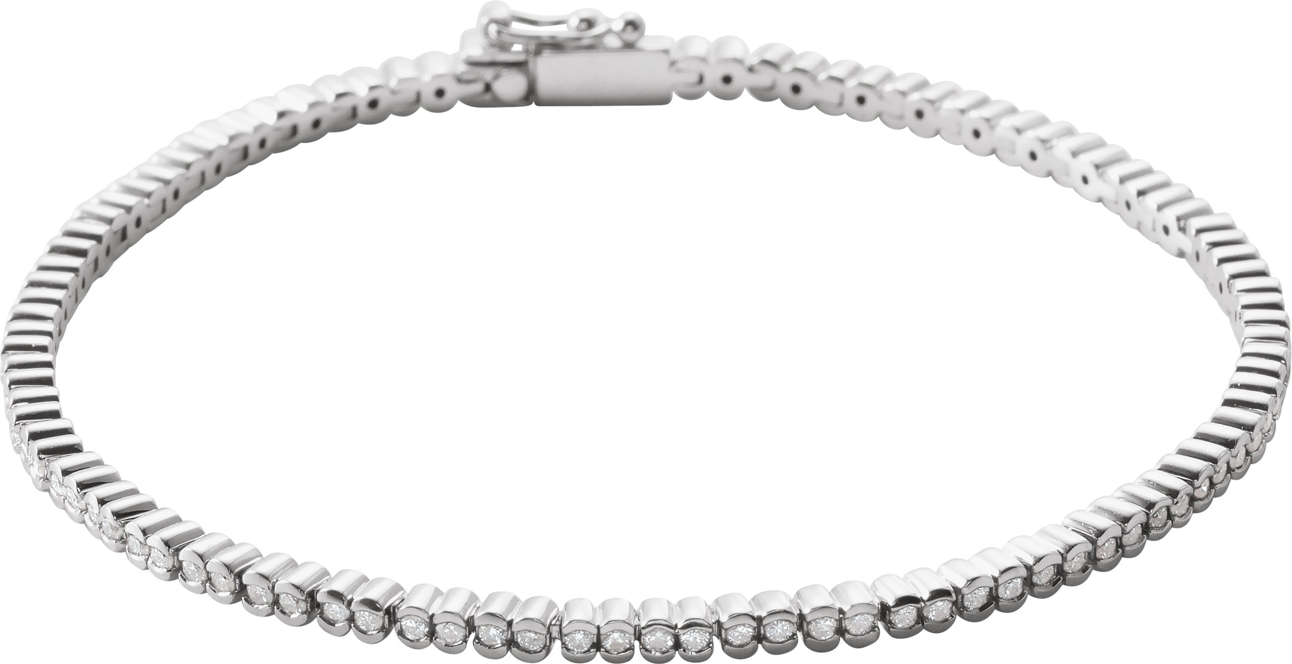 14K White 1 CTW Natural Diamond Line 7" Bracelet