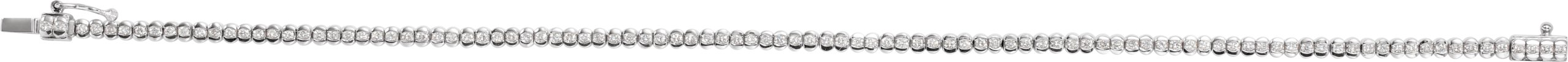 14K White 3 CTW Natural Diamond Line 7 Bracelet