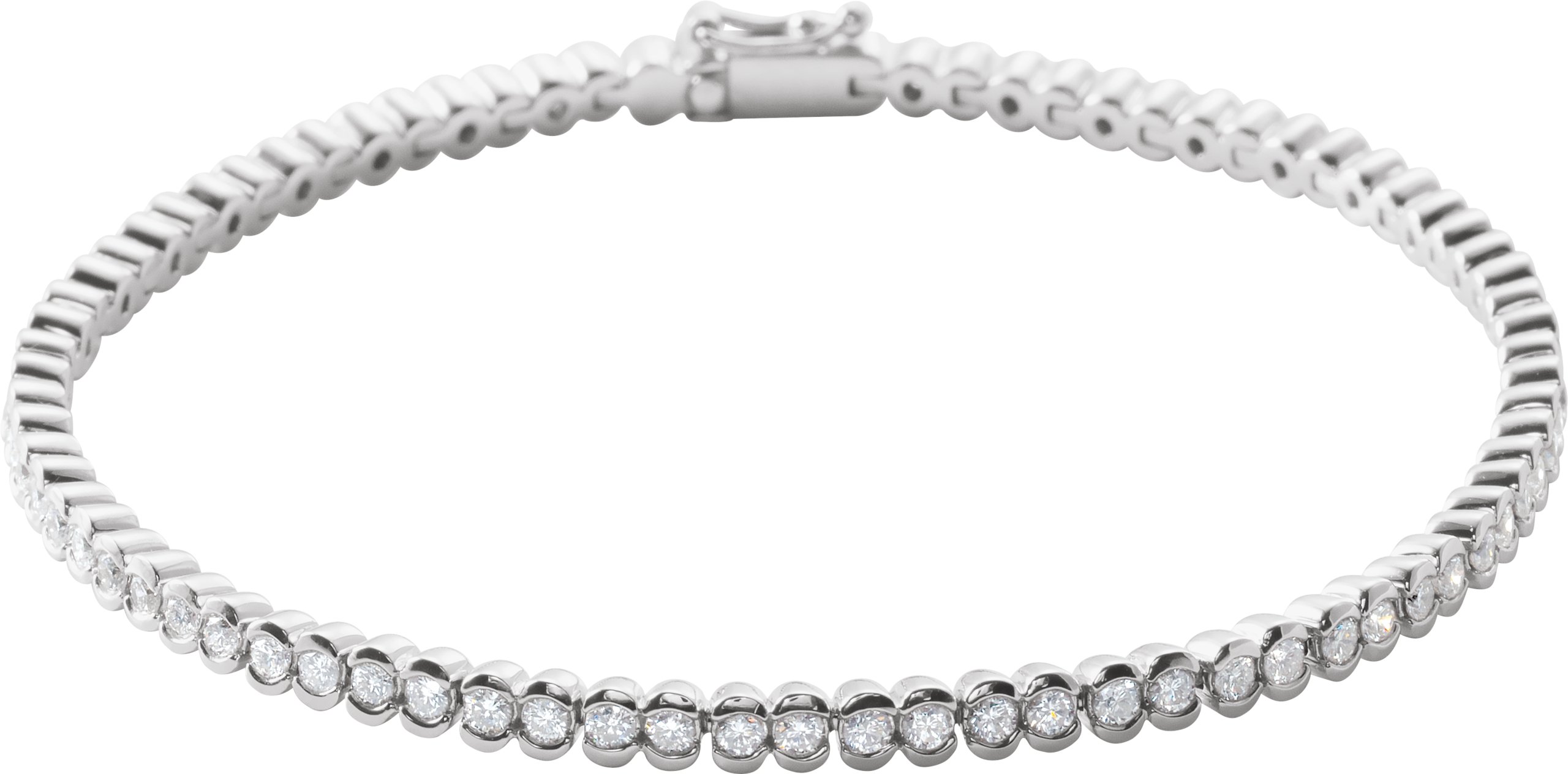 14K White 2 CTW Natural Diamond Line 7 Bracelet