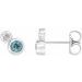 Sterling Silver 4 mm Natural Blue Zircon & .06 CTW Natural Diamond Earrings