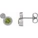 Sterling Silver 4 mm Natural Peridot & .06 CTW Natural Diamond Earrings