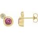 14K Yellow 3 mm Natural Pink Tourmaline & .03 CTW Natural Diamond Earrings
