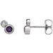 Sterling Silver 4 mm Natural Amethyst & .06 CTW Natural Diamond Earrings