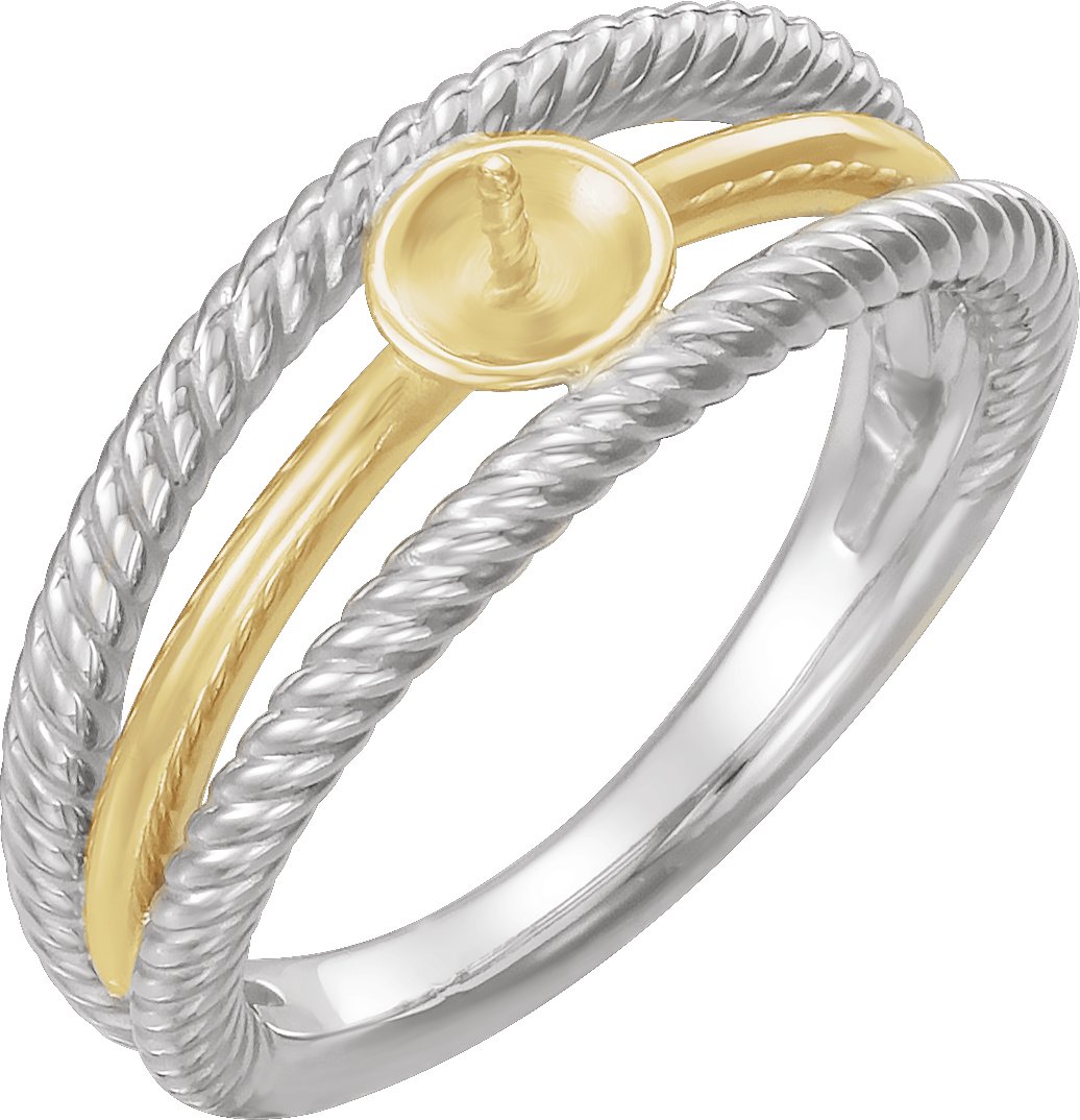 Pearl Negative Space Rope Ring