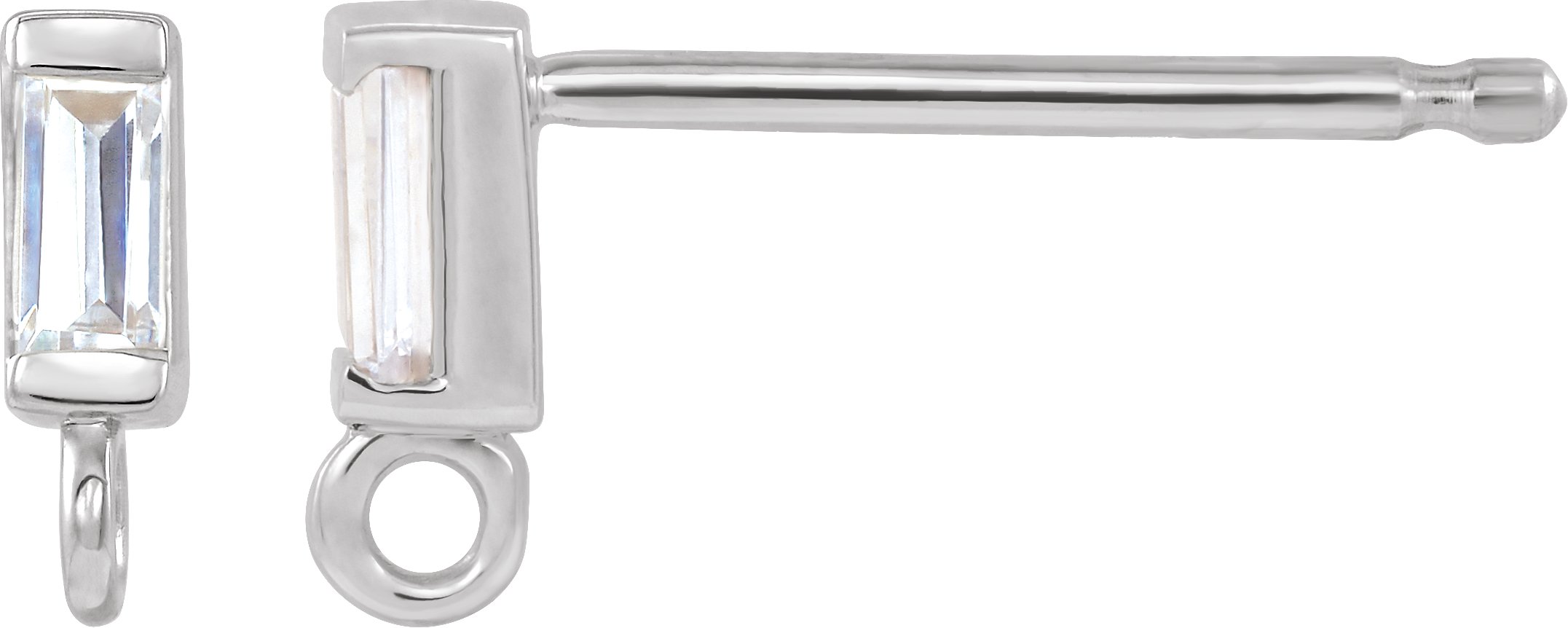 Platinum .06 CT Natural Diamond Earring Top