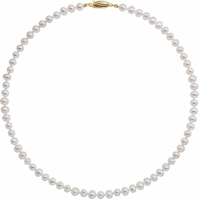 14K Yellow Freshwater Cultured Pearl 16