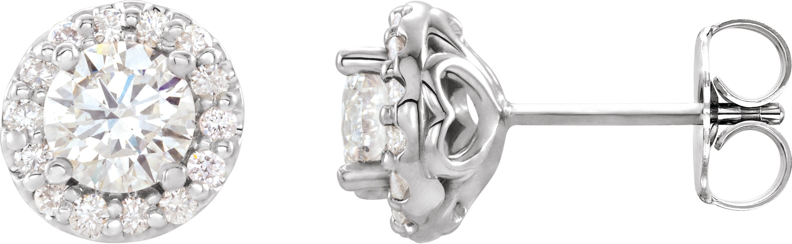 14K White .90 CTW Diamond Earrings Ref. 16685452