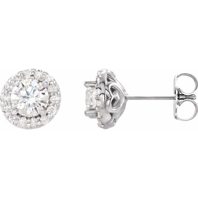 14K White 7/8 CTW Diamond Earrings