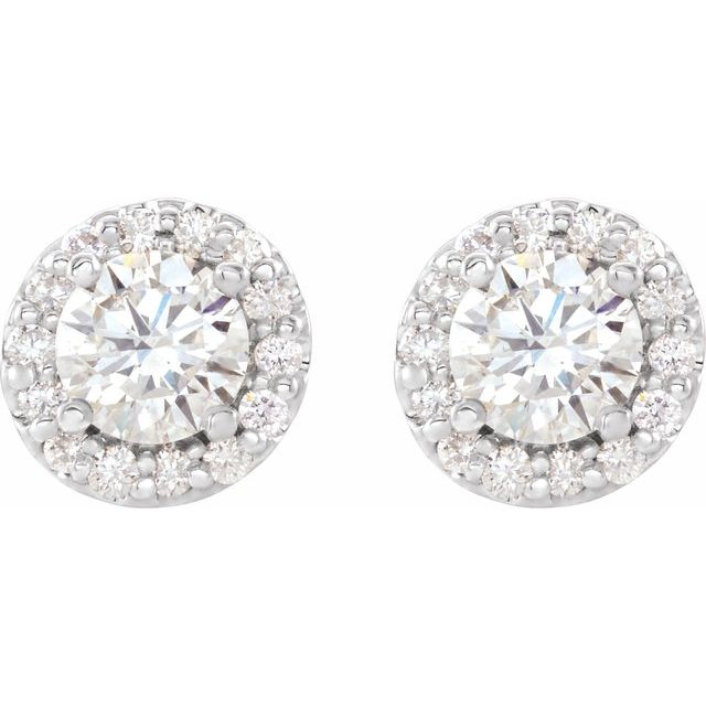 14K White 7/8 CTW Diamond Earrings