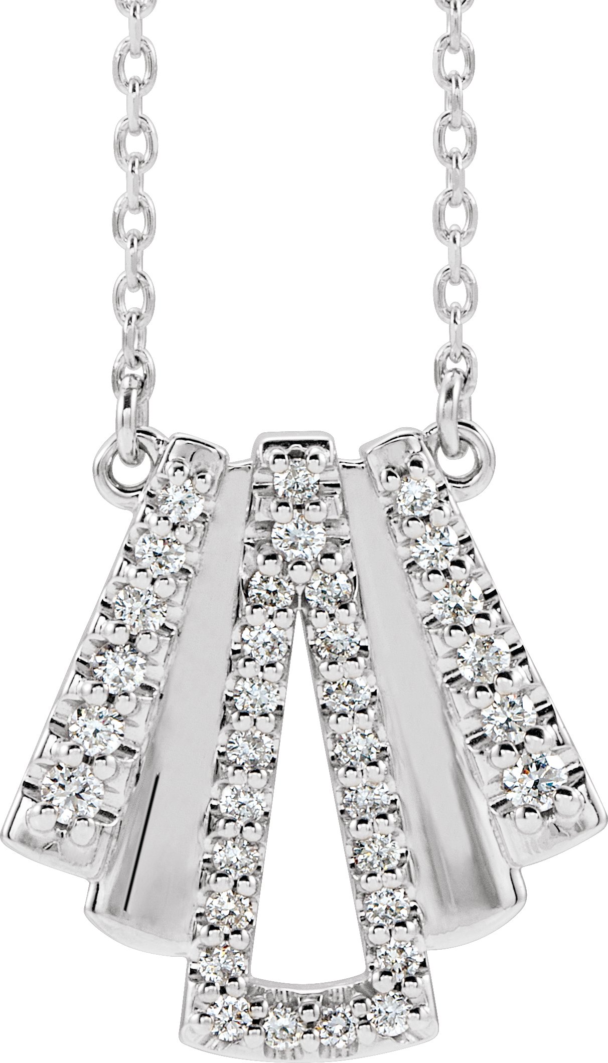 14K White 1/4 CTW Natural Diamond Art Deco 18" Necklace