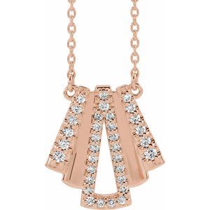 14K Rose 1/5 CTW Diamond Art Deco 16" Necklace