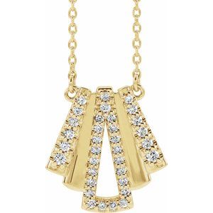 14K Yellow 1/4 CTW Natural Diamond Art Deco 18" Necklace