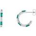 14K White Natural Emerald & 1/2 CTW Natural Diamond Earrings