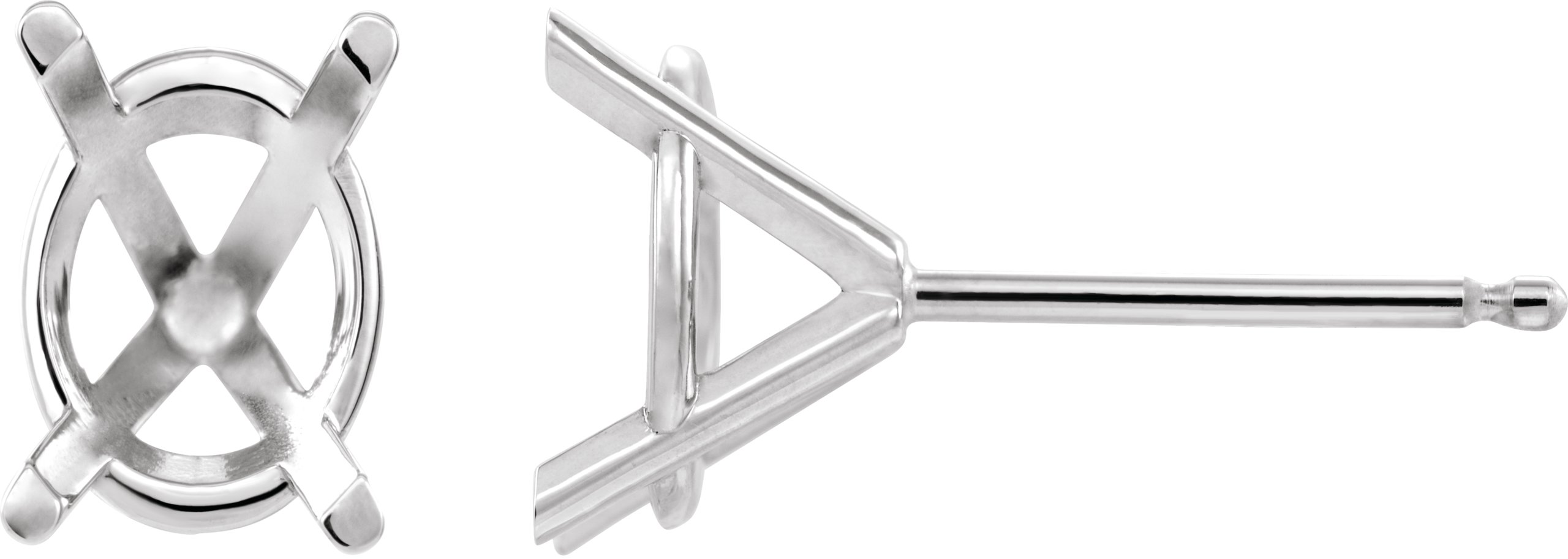 Oval 4-Prong Cocktail-Style Earrings