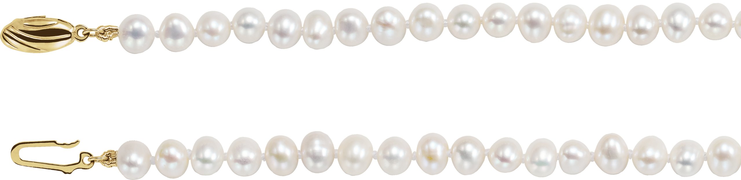 14K Yellow Freshwater Cultured Pearl 16" Necklace