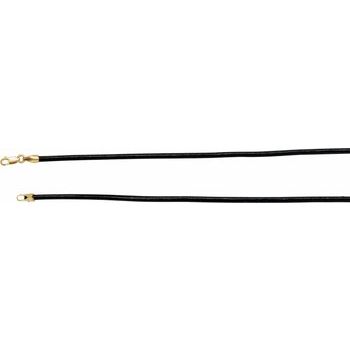 2mm Black Leather Cord with 14K Lobster Clasp 18 inch Ref 977987