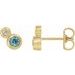 14K Yellow 4 mm Natural Blue Zircon & .06 CTW Natural Diamond Earrings
