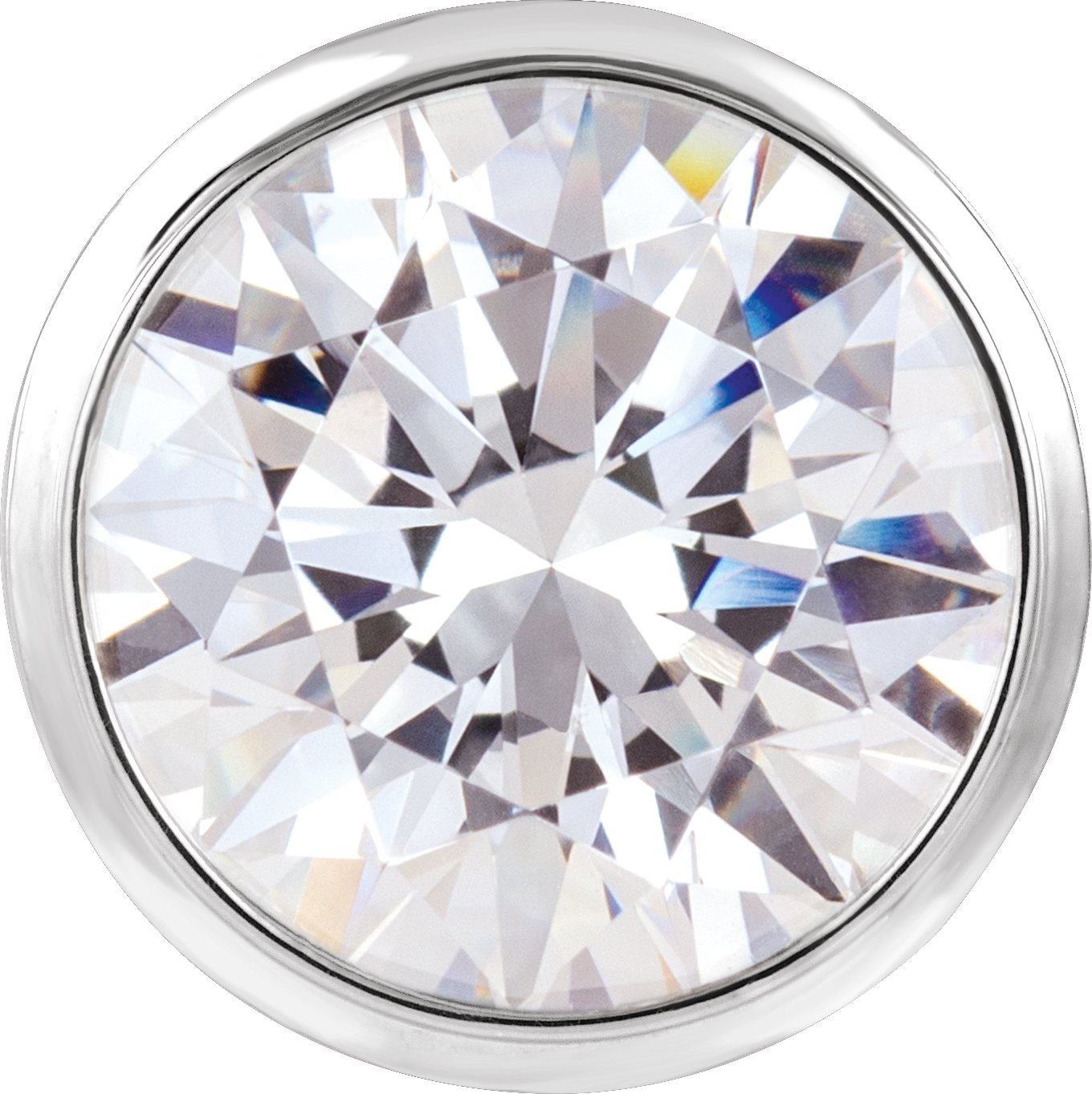 Round Bezel-Set Slide Pendant