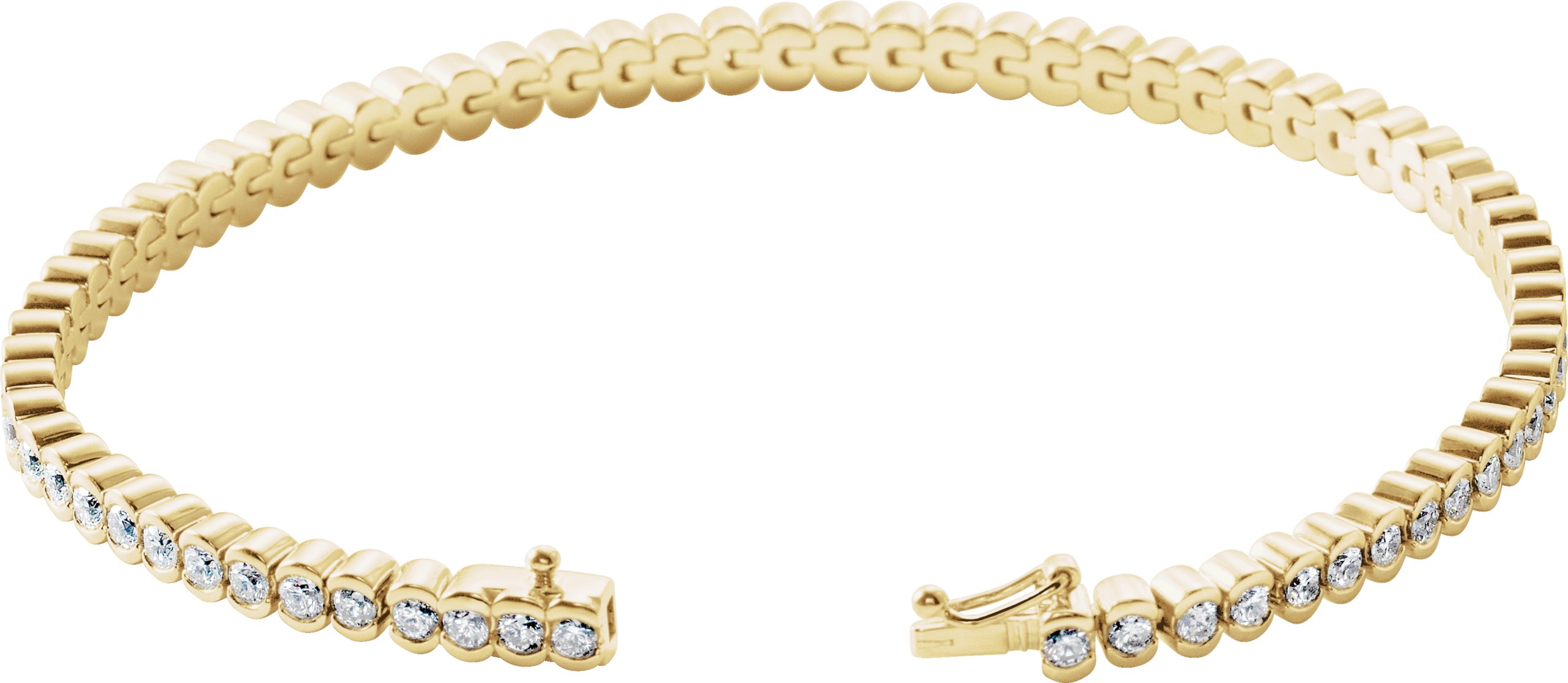 14K Yellow 3 CTW Diamond Line 7 Bracelet   