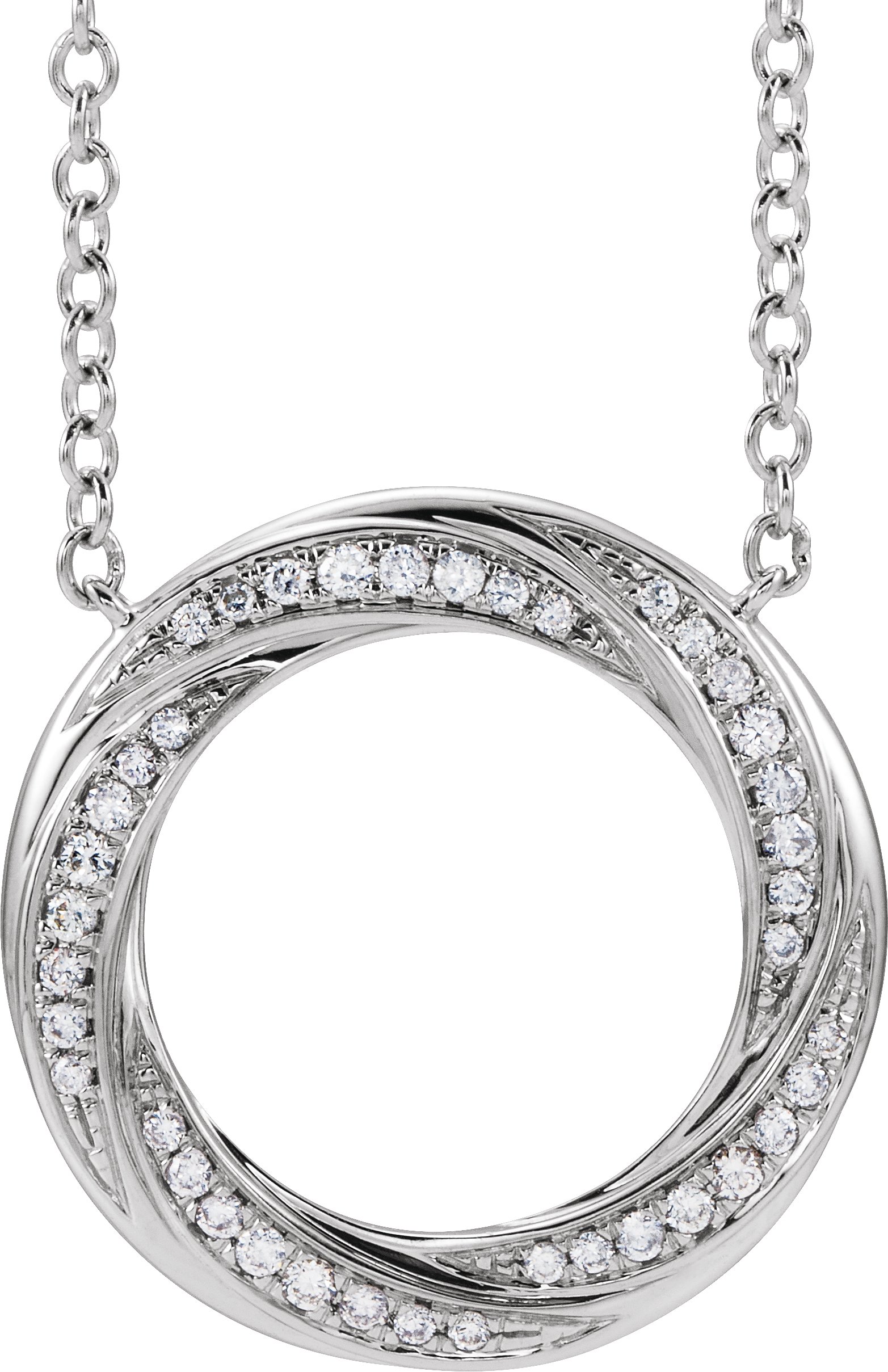 14K White 1/5 CTW Natural Diamond Circle 16-18 Necklace