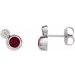 14K White 5 mm Lab-Grown Ruby & 1/8 CTW Natural Diamond Earrings
