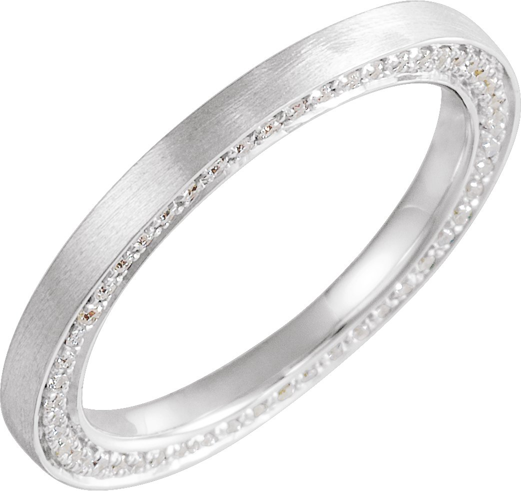 14K White 2 mm .5 CTW Diamond Band with Satin Finish Size 7 Ref 15019467