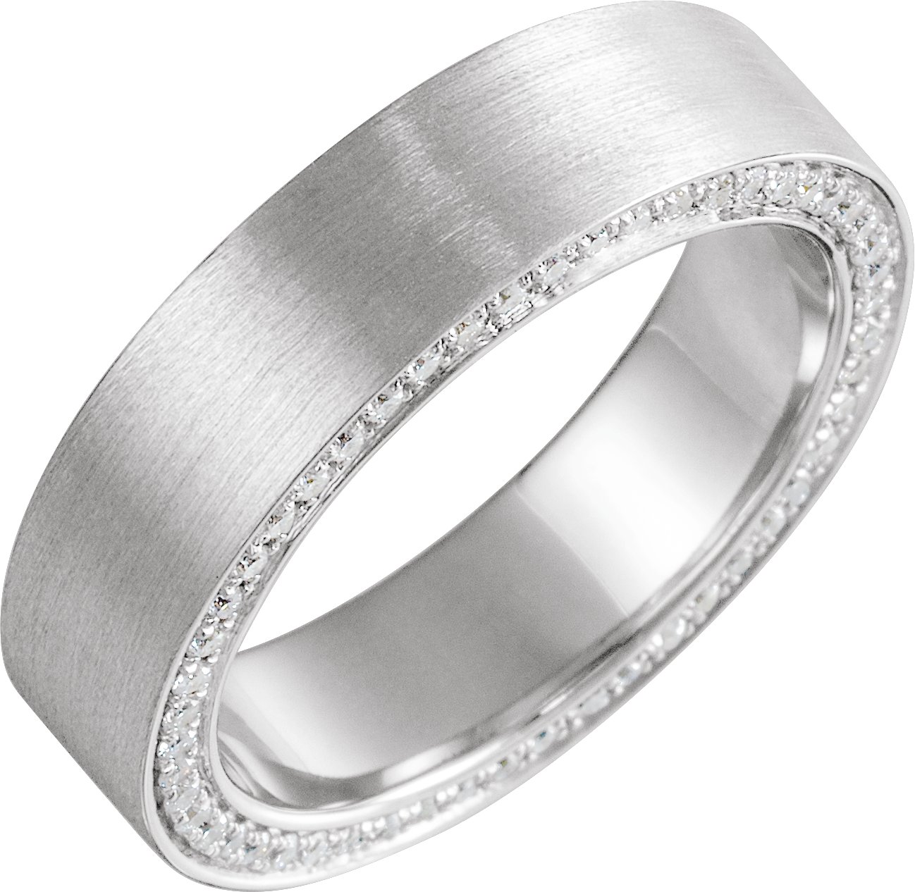 Flat Diamond Bands with Satin Finish