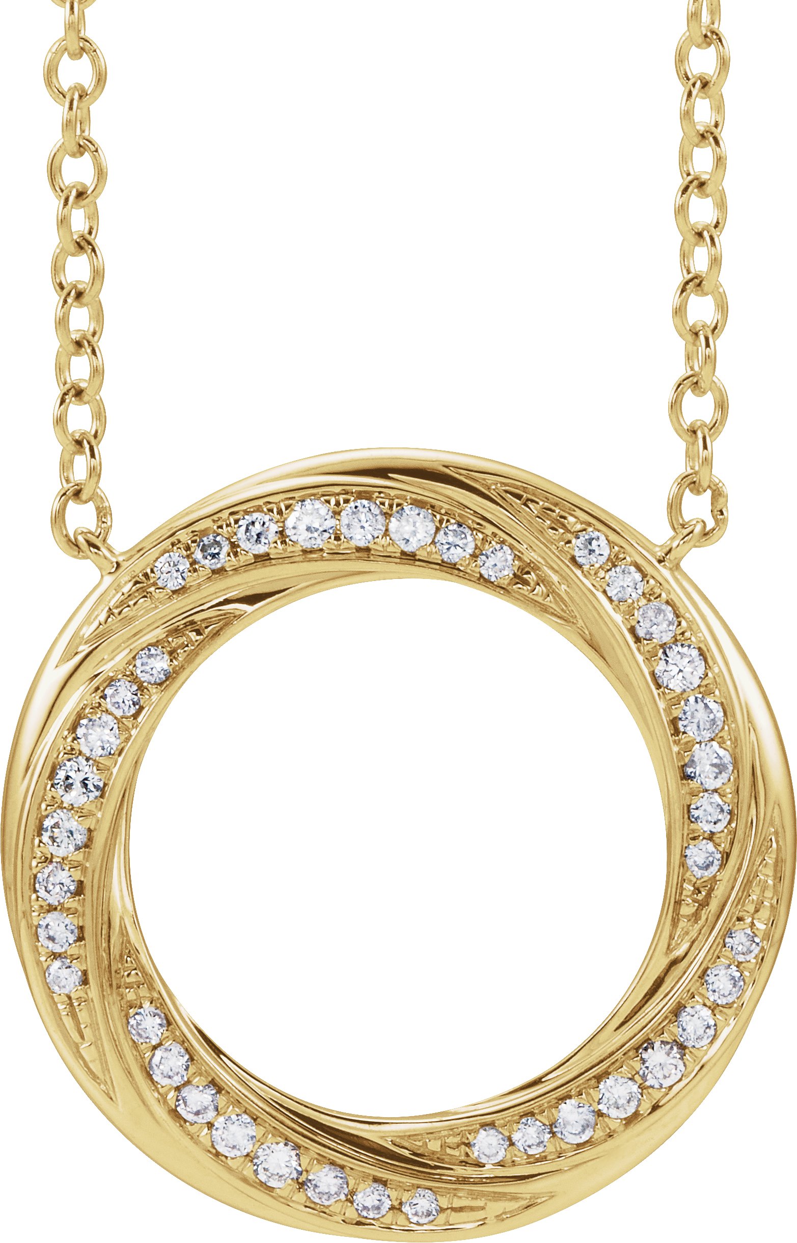 14K Yellow 1/5 CTW Natural Diamond Circle 16-18 Necklace