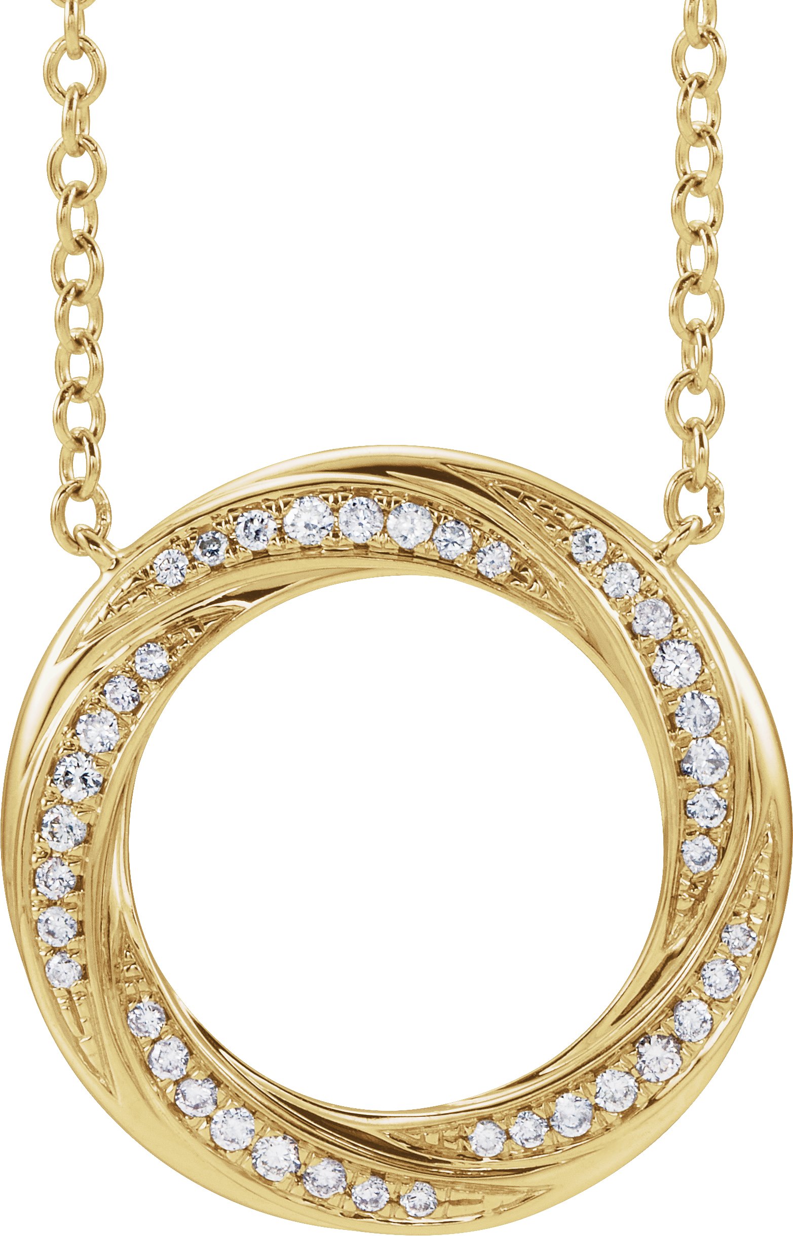 14K Yellow 1/5 CTW Natural Diamond Circle 16-18" Necklace