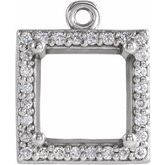 Square 4-Prong Halo-Style Dangle  