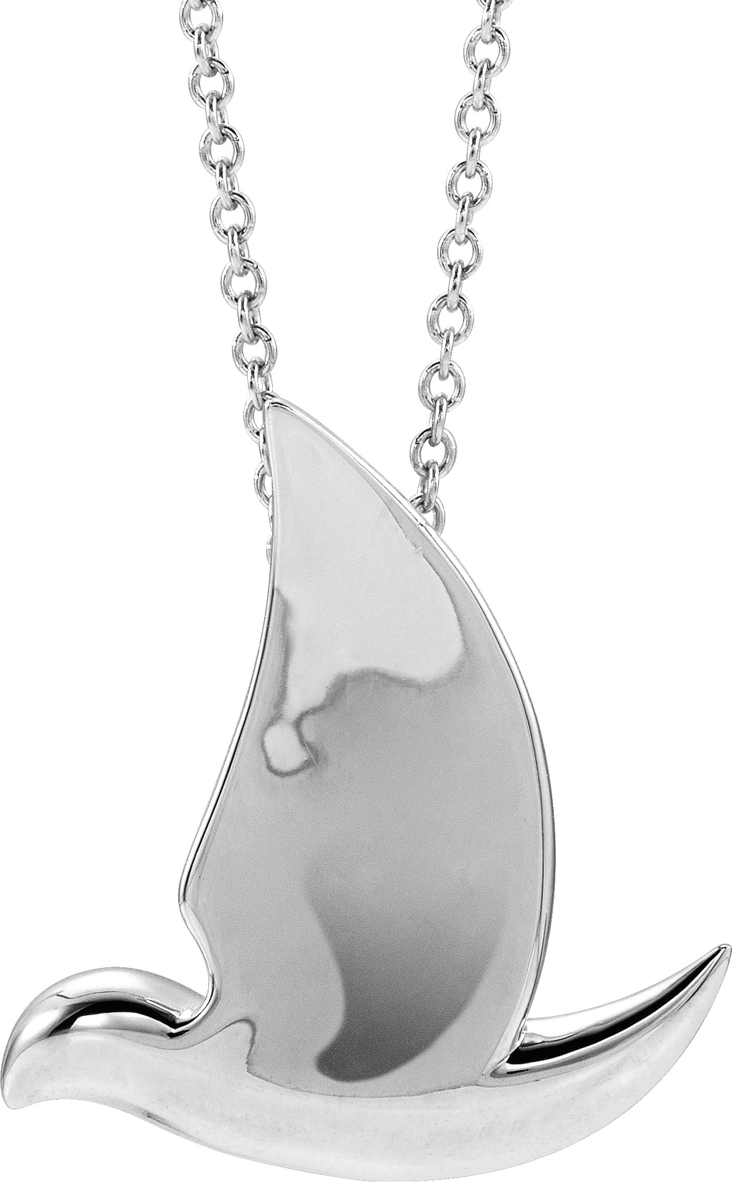 14K White Holy Spirit Dove 16 18 inch Necklace Ref. 15087494