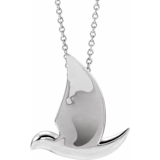 Sterling Silver Holy Spirit Dove 16-18" Necklace  