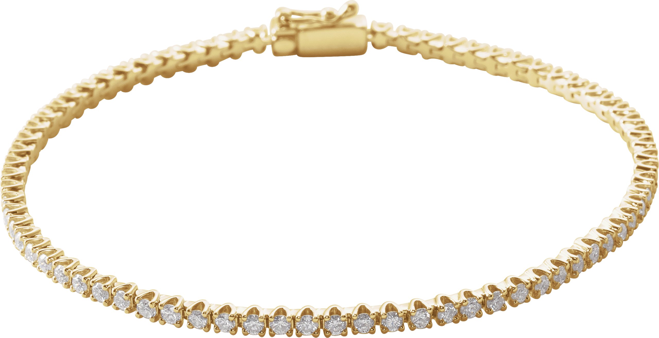 14K Yellow 2 CTW Natural Diamond Line 7 inch Bracelet Ref 14998982