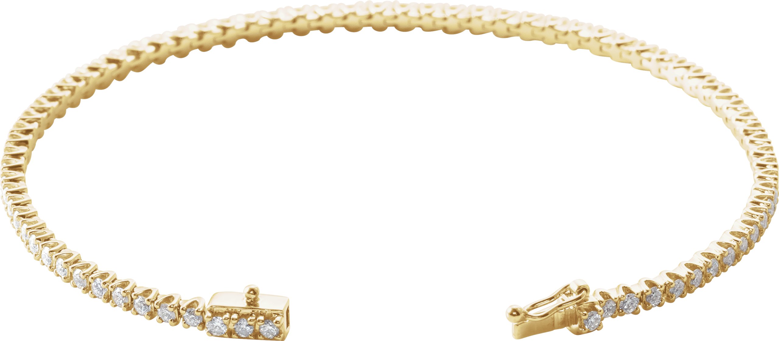 14K Yellow 2 CTW Diamond Line 7 Bracelet 