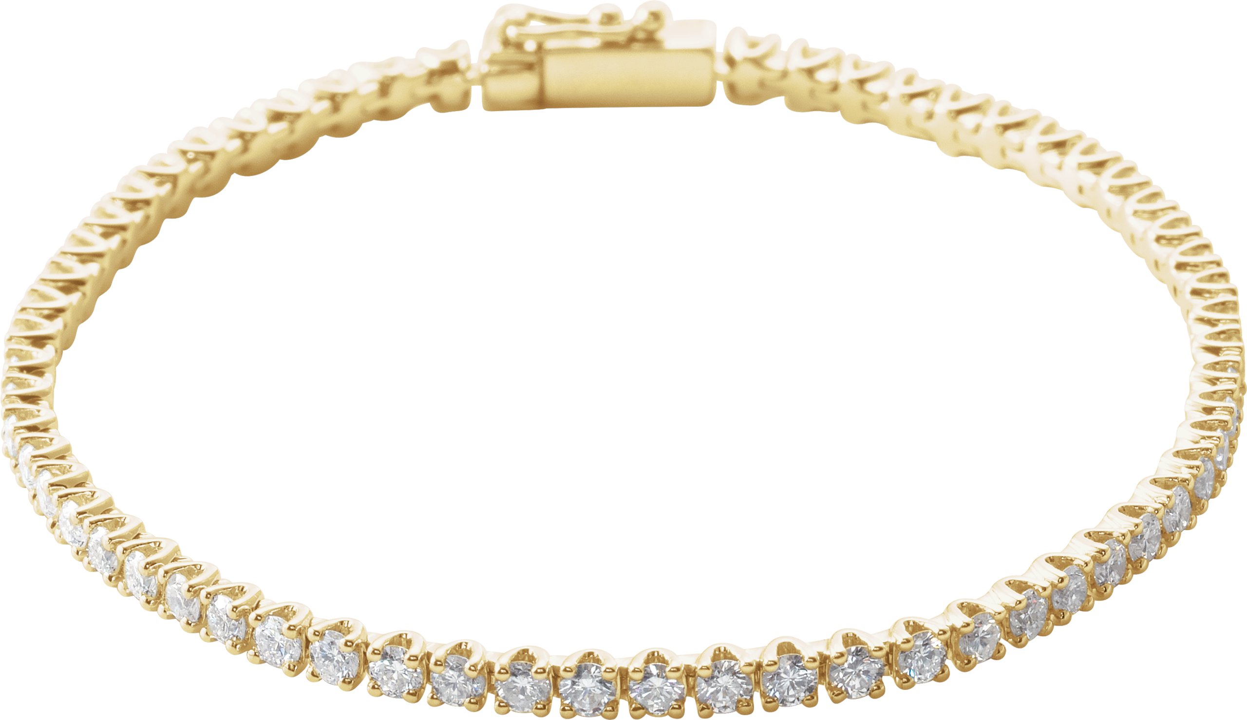 14K Yellow 3 CTW Diamond Line 7 Bracelet  