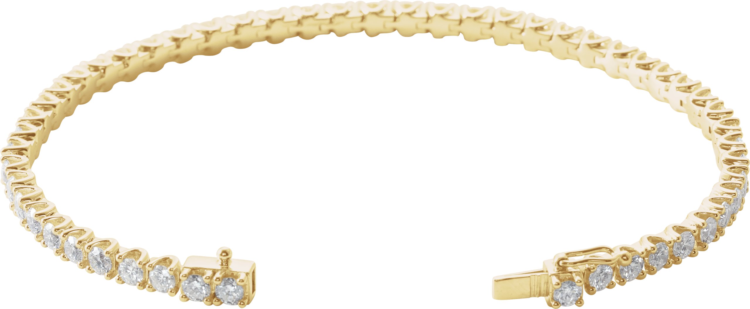 14K Yellow 5 CTW Diamond Line 7 Bracelet   