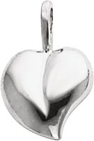 14K White Heart Pendant