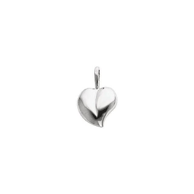 14K White Heart Pendant