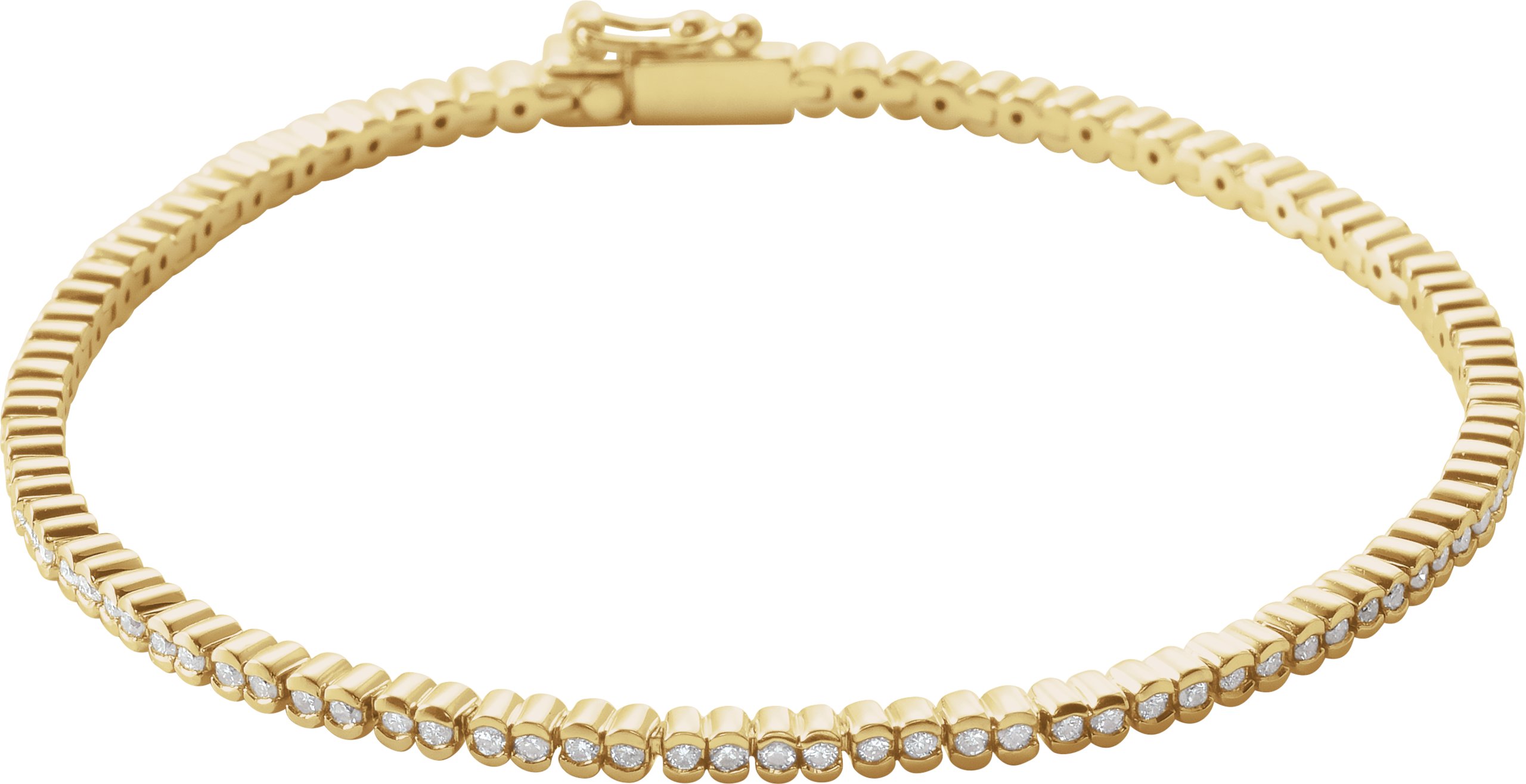 14K Yellow 1 CTW Natural Diamond Line 7 inch Bracelet Ref 14998988