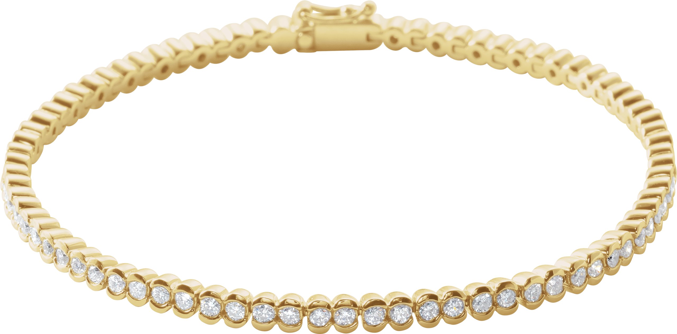 14K Yellow 2 CTW Natural Diamond Line 7" Bracelet