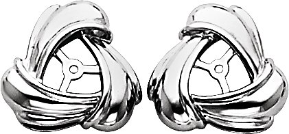 14K Rose Heart Earrings - 85883-103-P