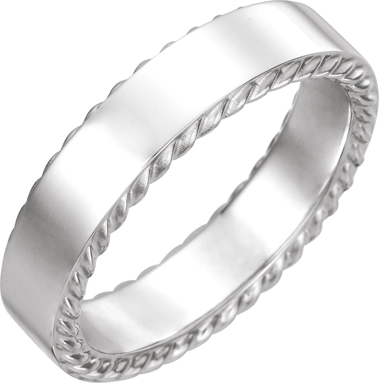 Platinum 6 mm Rope Pattern Band Size 10