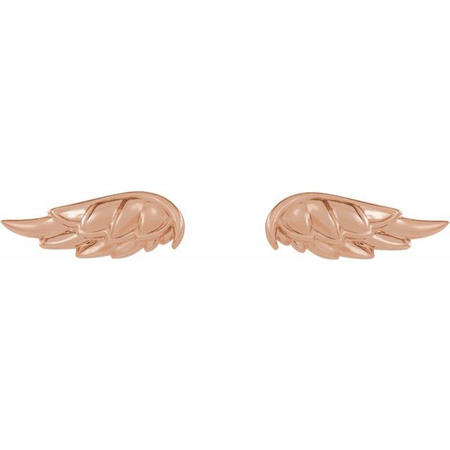 14K Rose Angel Wing Earrings  