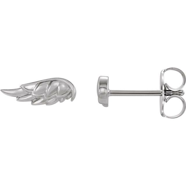Sterling Silver Angel Wing Earrings  