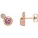 14K Rose 4 mm Natural Pink Tourmaline & .06 CTW Natural Diamond Earrings