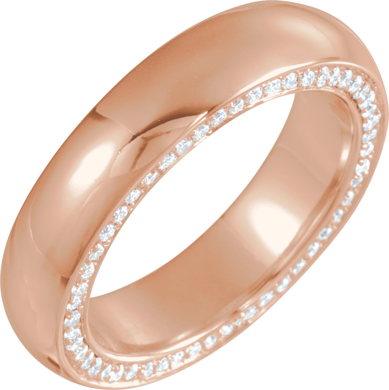 14K Rose 6 mm 7/8 CTW Diamond Band Size 11