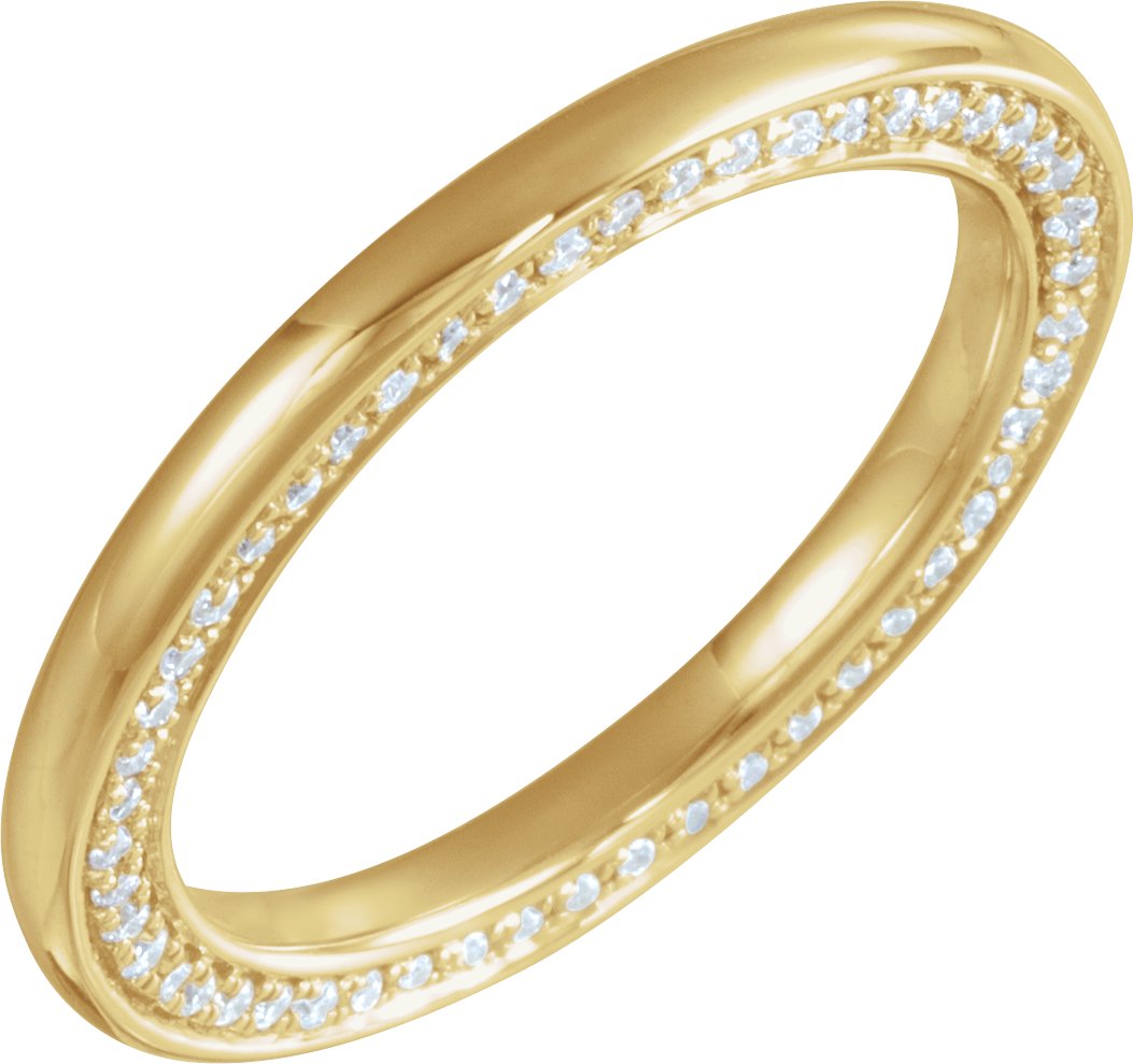 14K Yellow 2 mm 1/2 CTW Diamond Band Size 5.5
