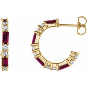 14K Yellow Ruby & 1/2 CTW Diamond Earrings